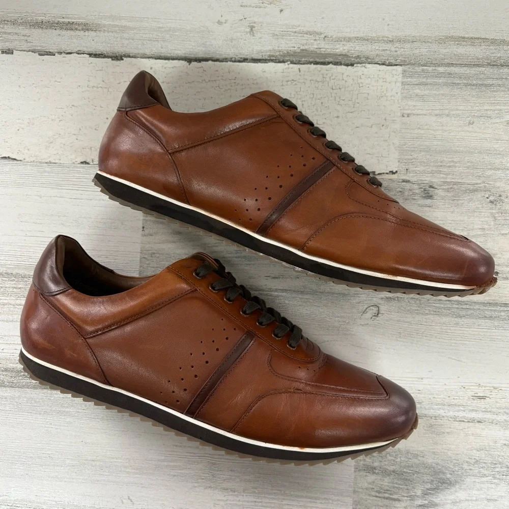 Men's Brown Leather Casual Sneakers